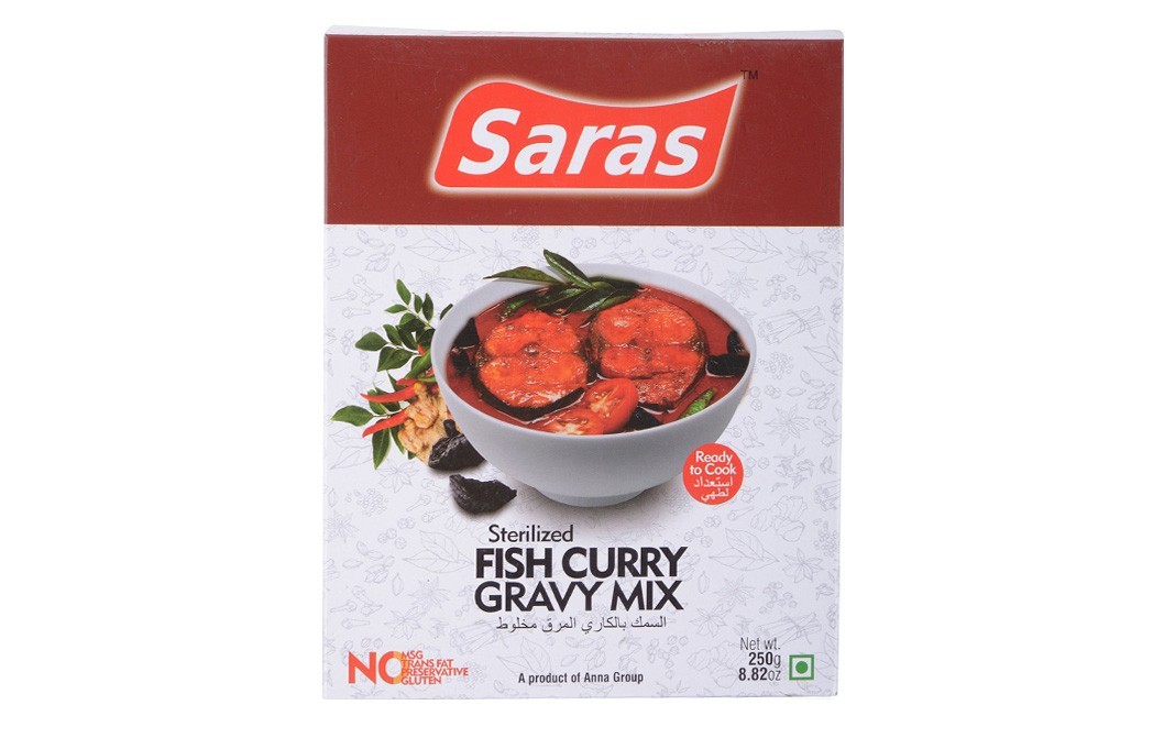 Saras Sterilized Fish Curry Gravy Mix   Box  250 grams